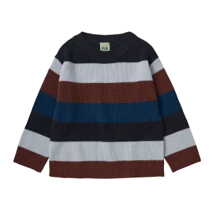 1524-Classic Sweater-Clay/Ice/Dark Navy/Pond