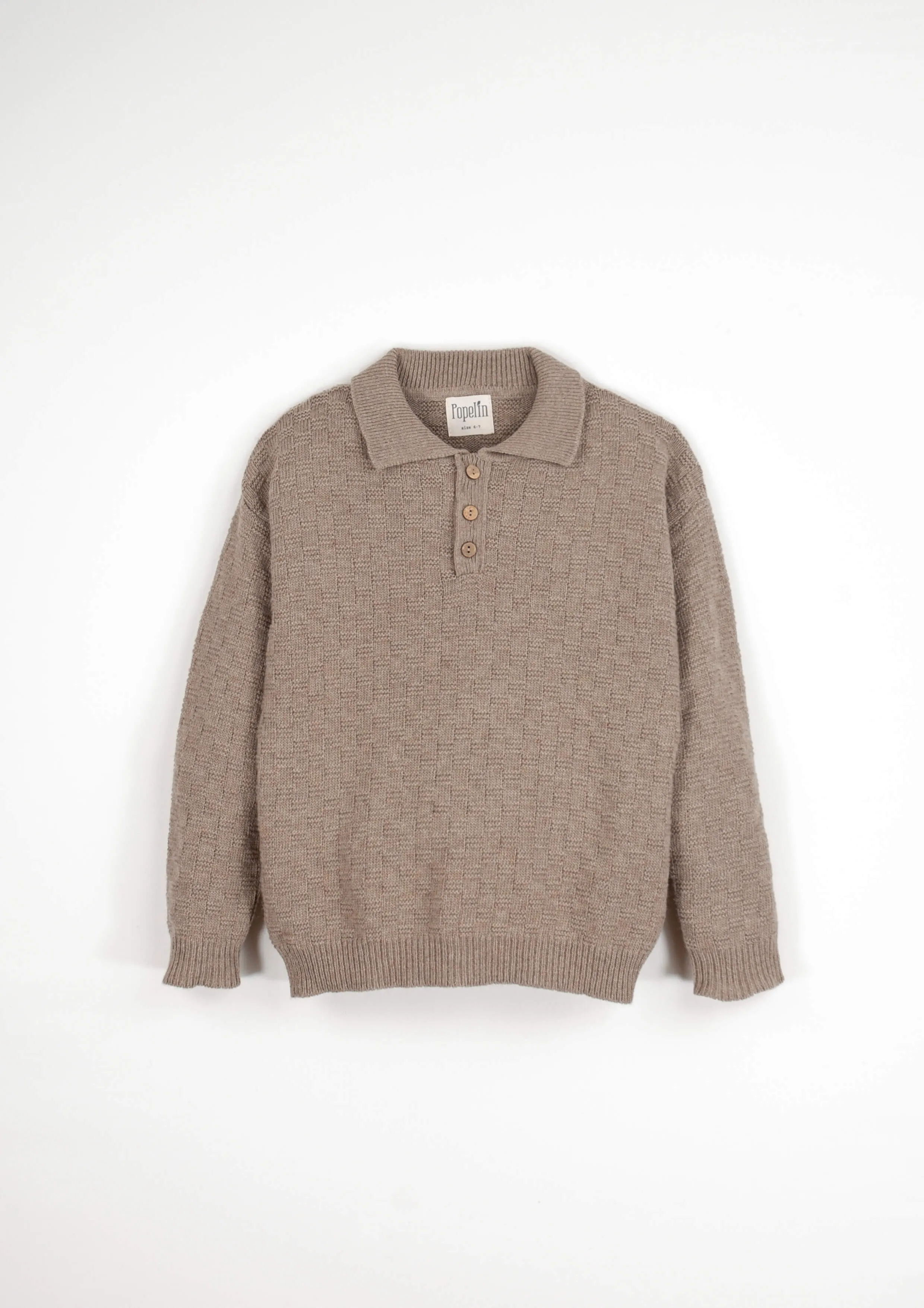 23.2-CAMEL TEXURED JERSEY W/COLLAR