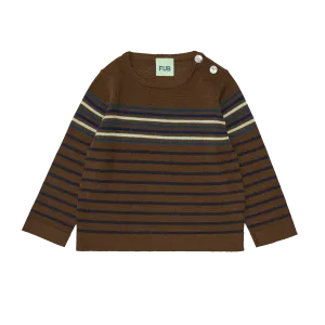 4423-BABY MULTISTRIPE BLOUSE-Amber/Dark Navy