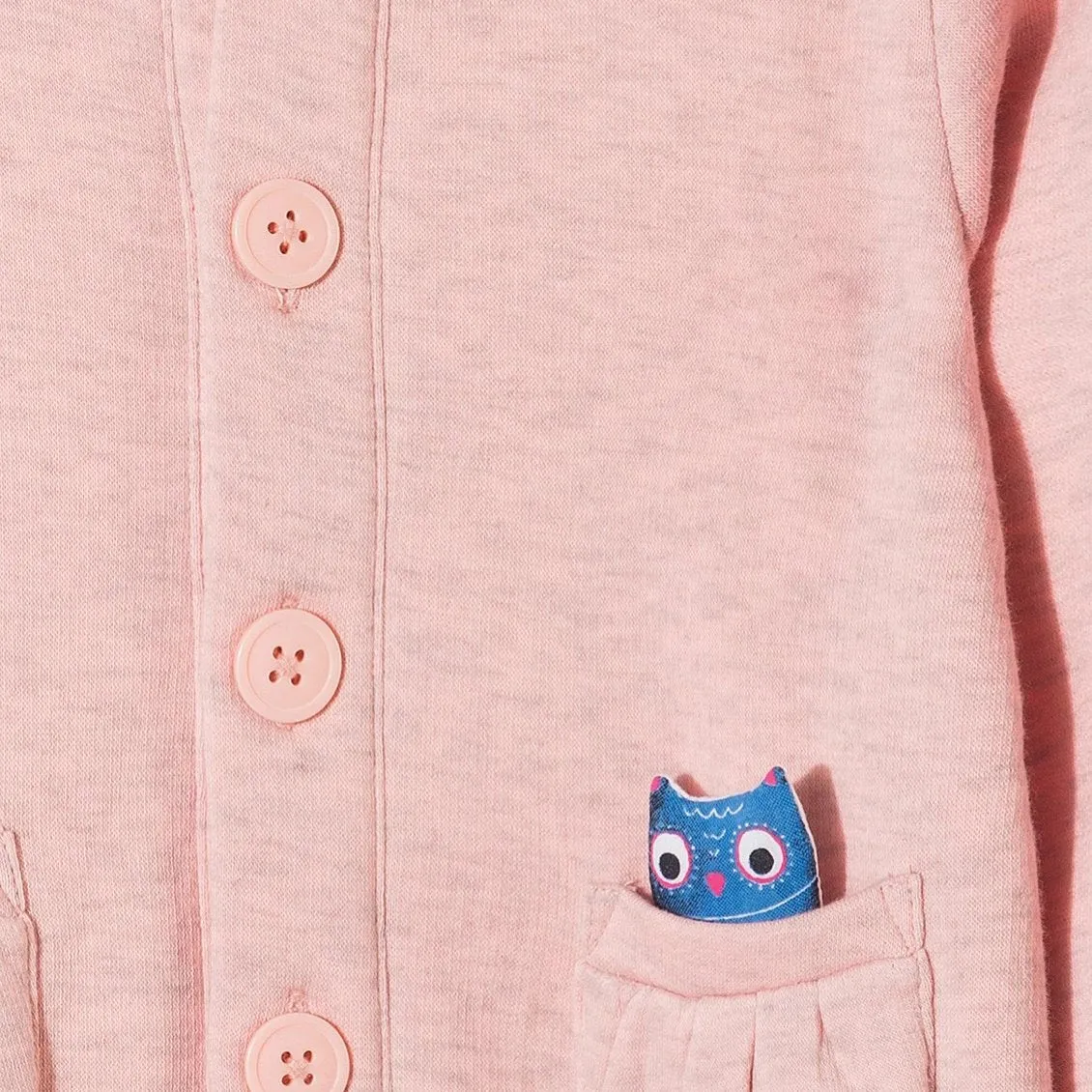 5.10.15 Front Button Pink Hoodie 633