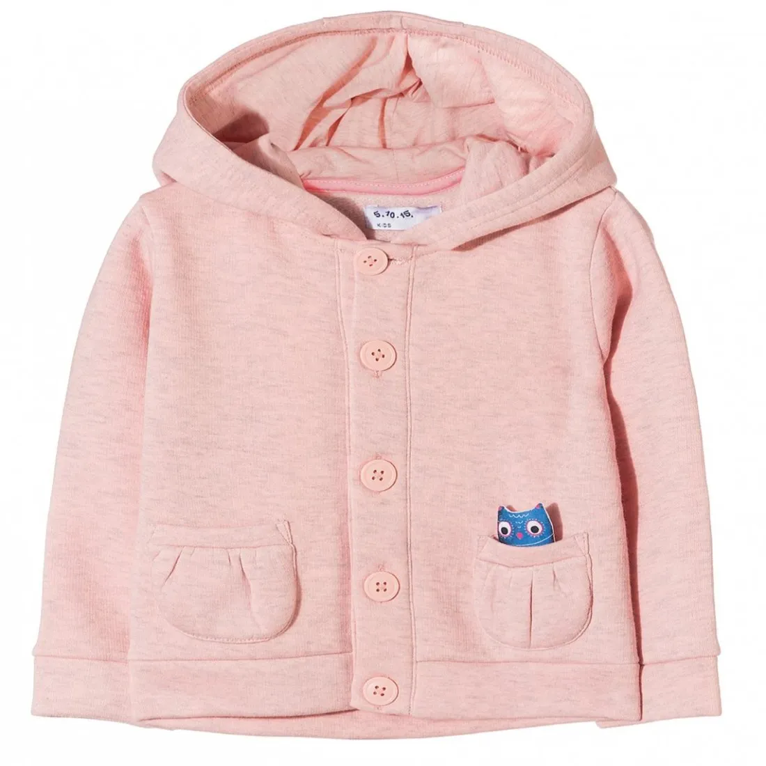 5.10.15 Front Button Pink Hoodie 633