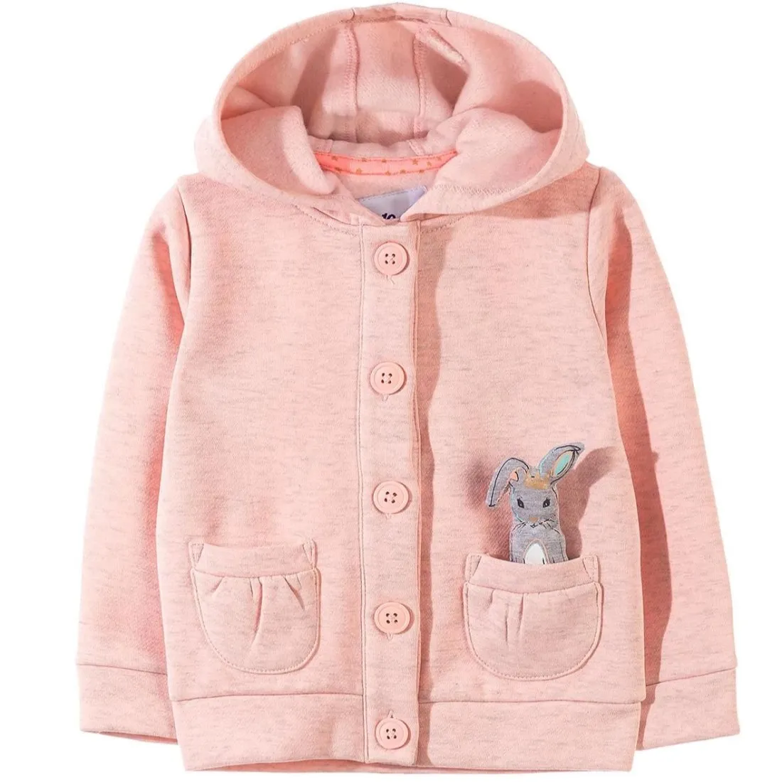 5.10.15 Front Button Pink Hoodie 633