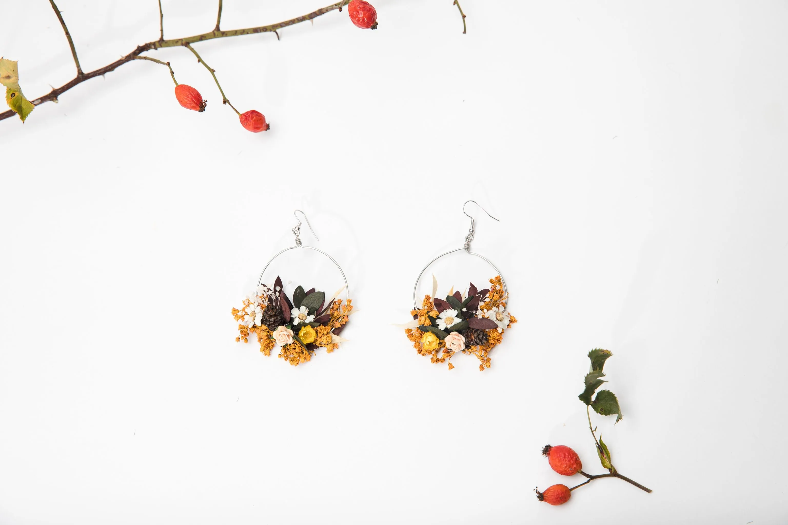 Autumn flower earrings