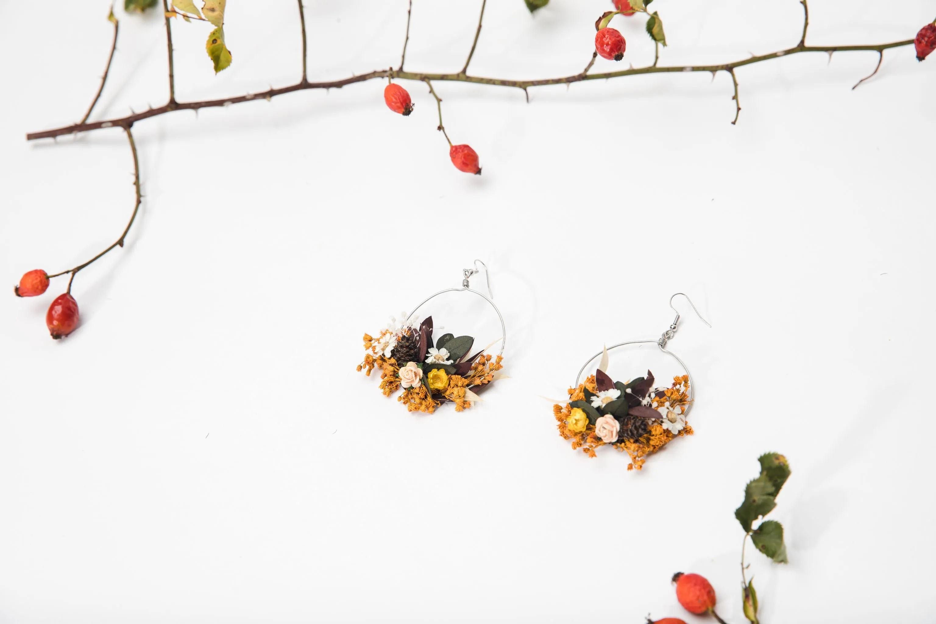 Autumn flower earrings