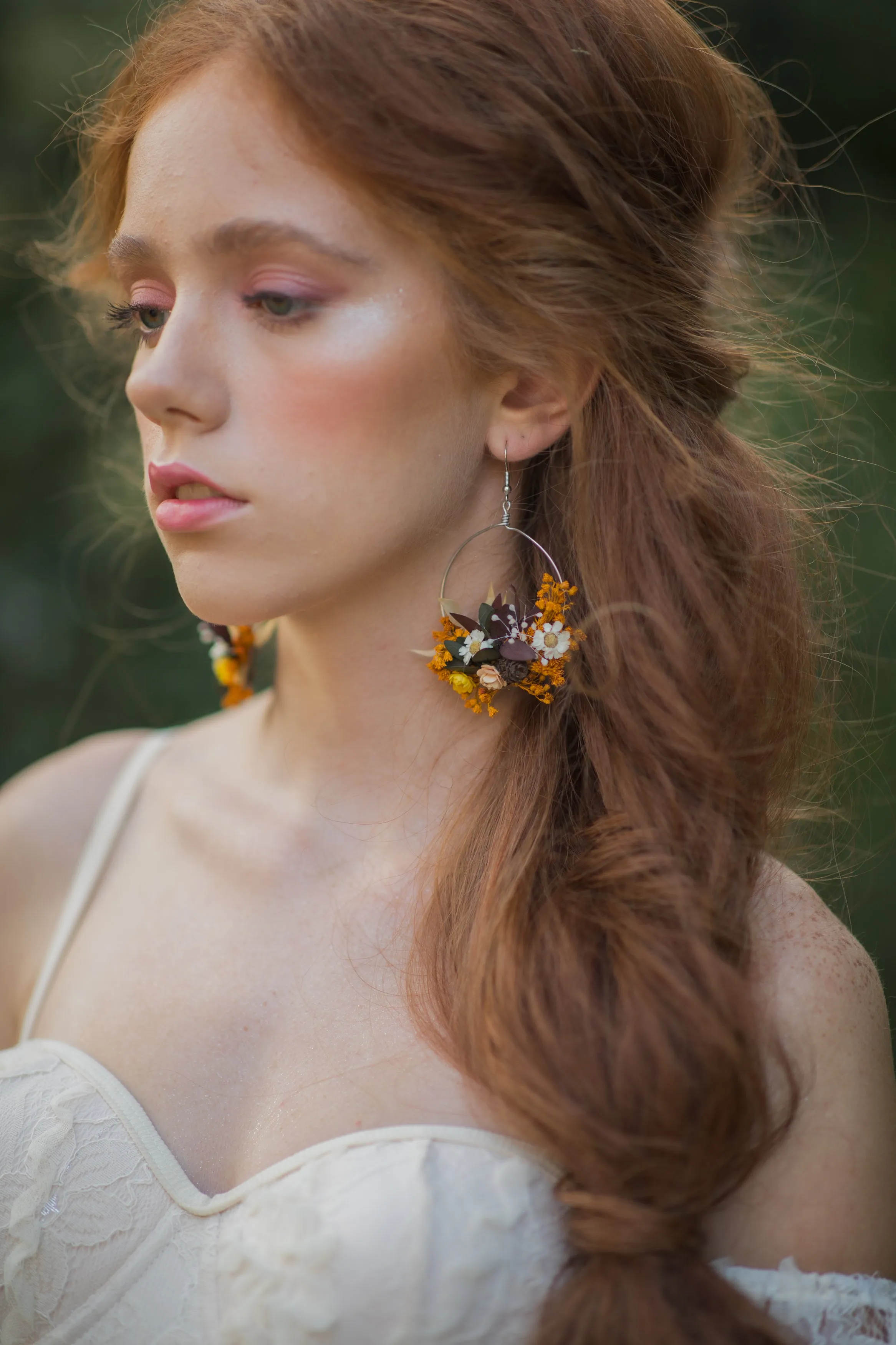 Autumn flower earrings