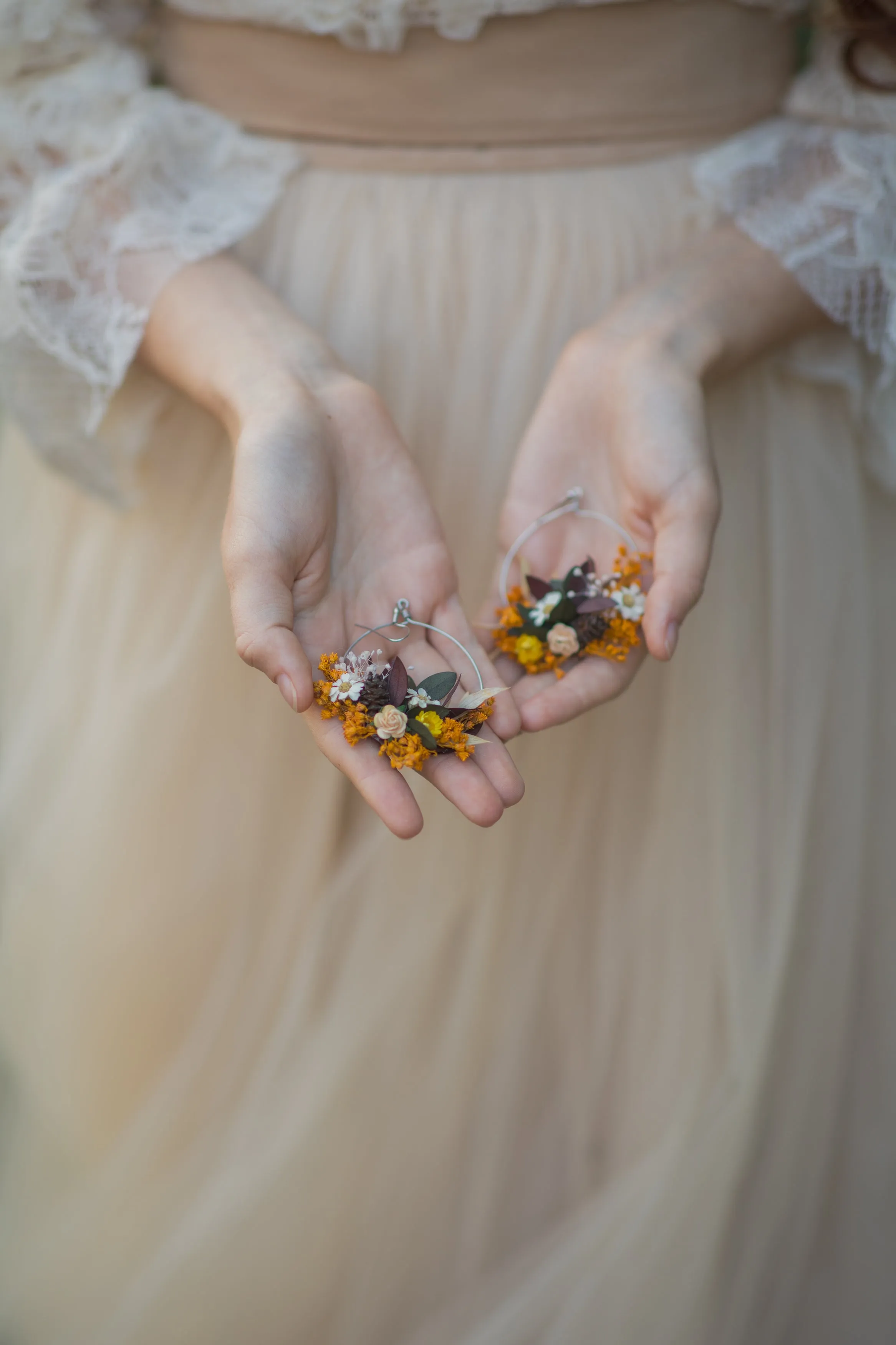 Autumn flower earrings