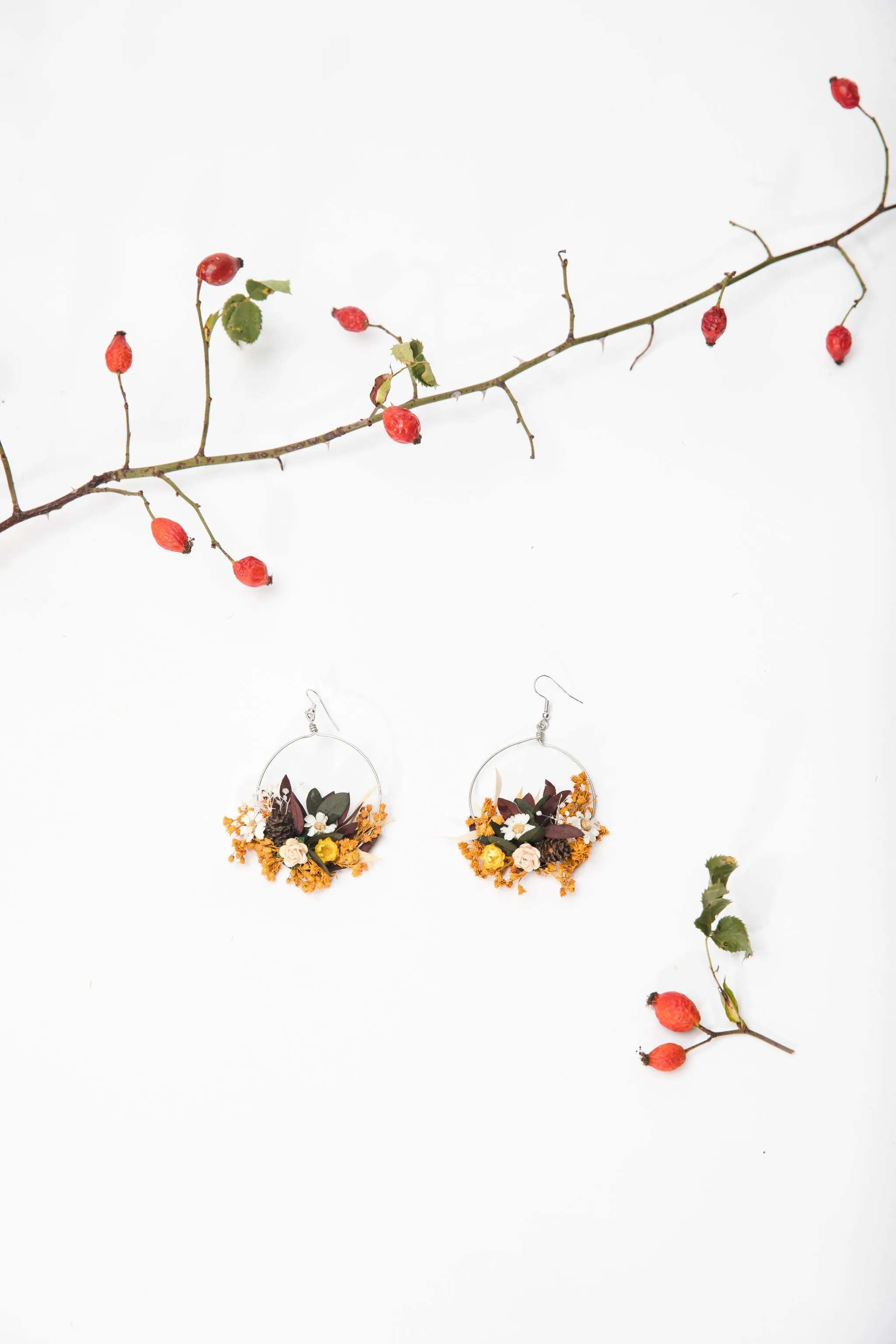 Autumn flower earrings