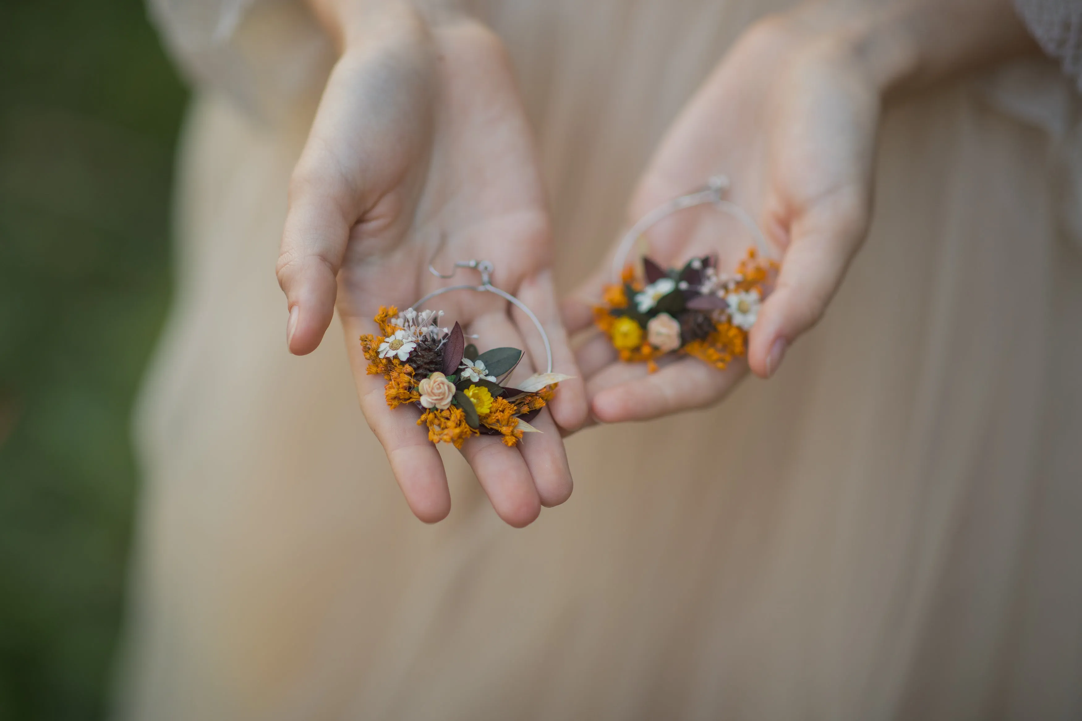 Autumn flower earrings