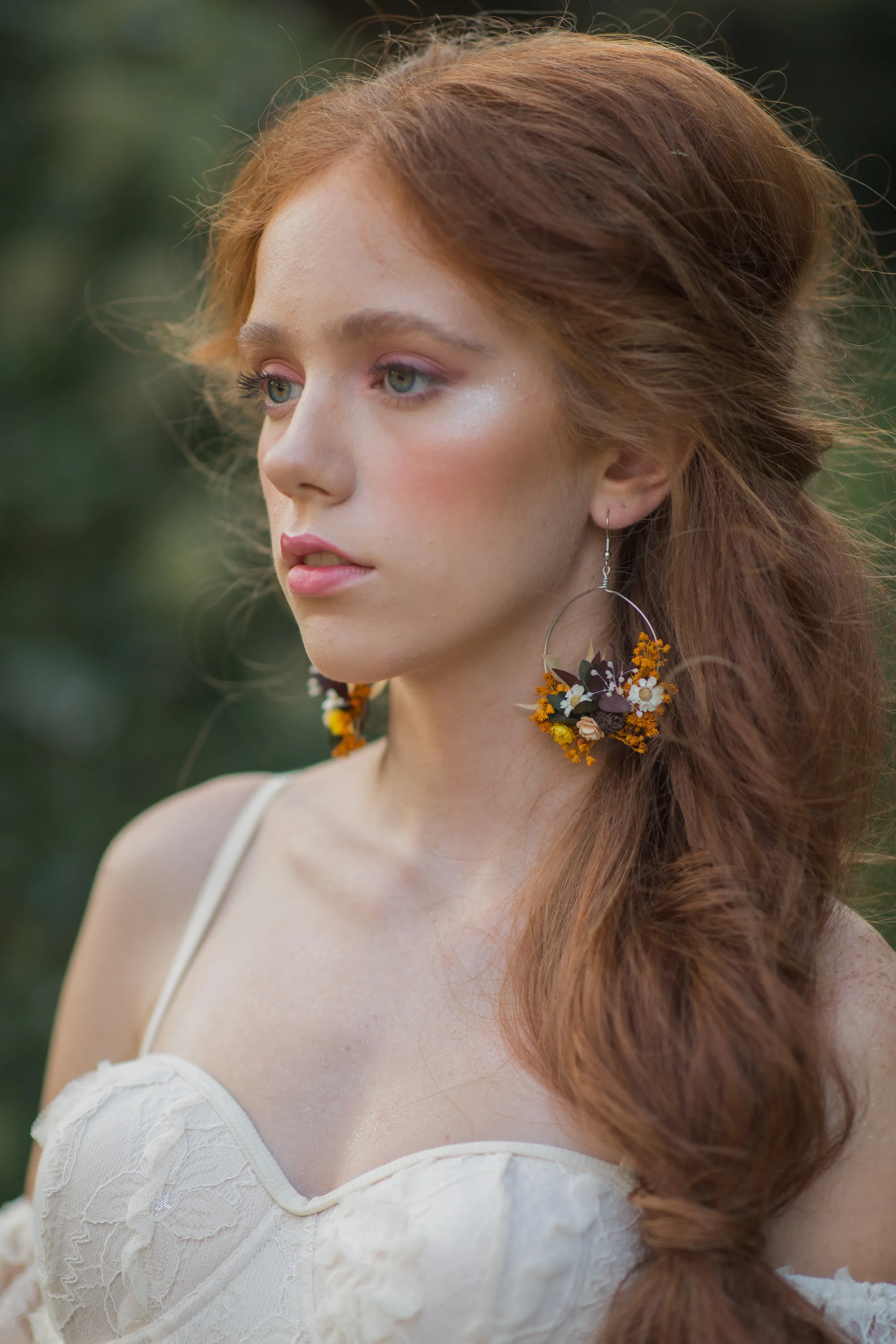 Autumn flower earrings