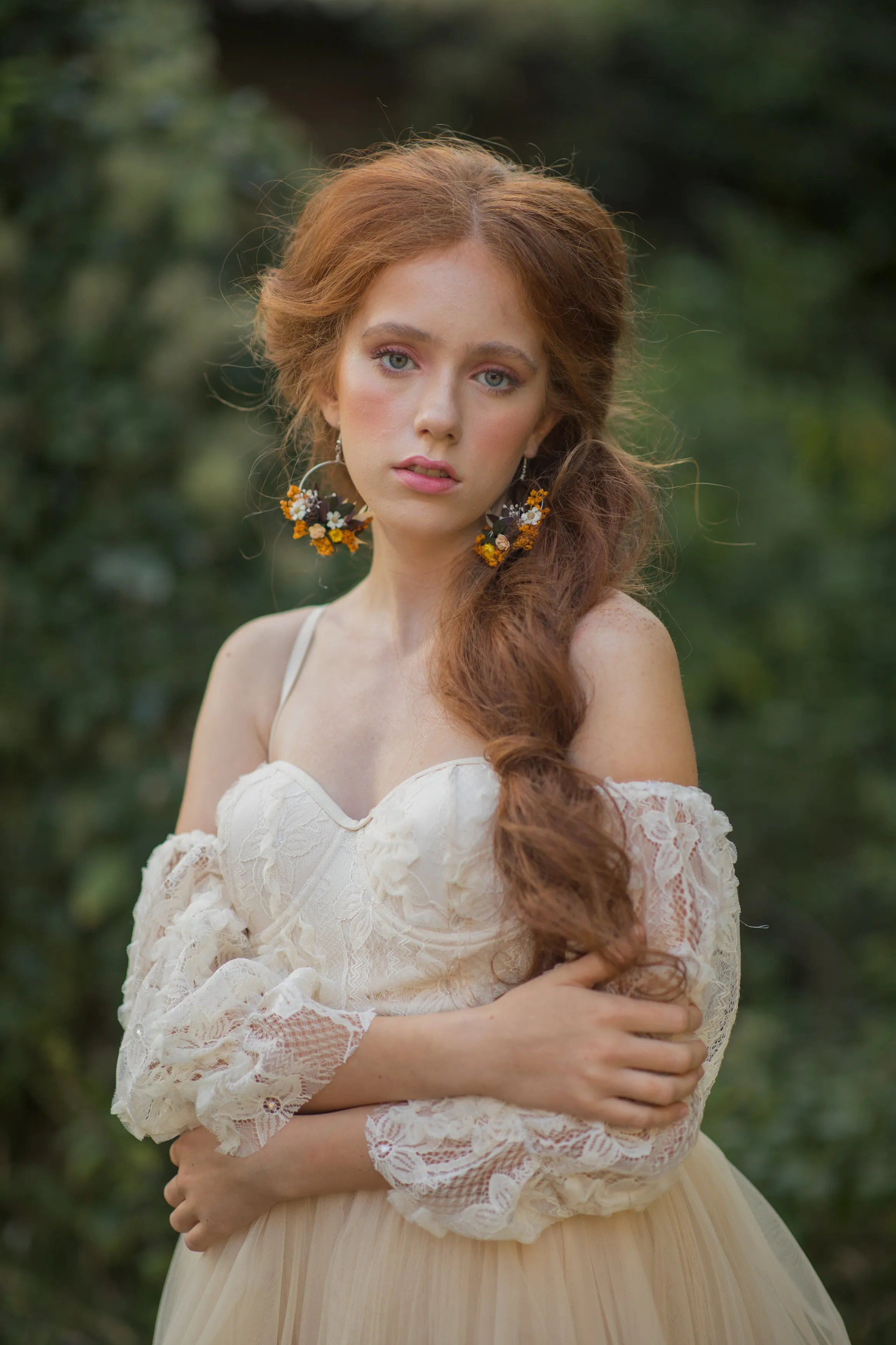 Autumn flower earrings