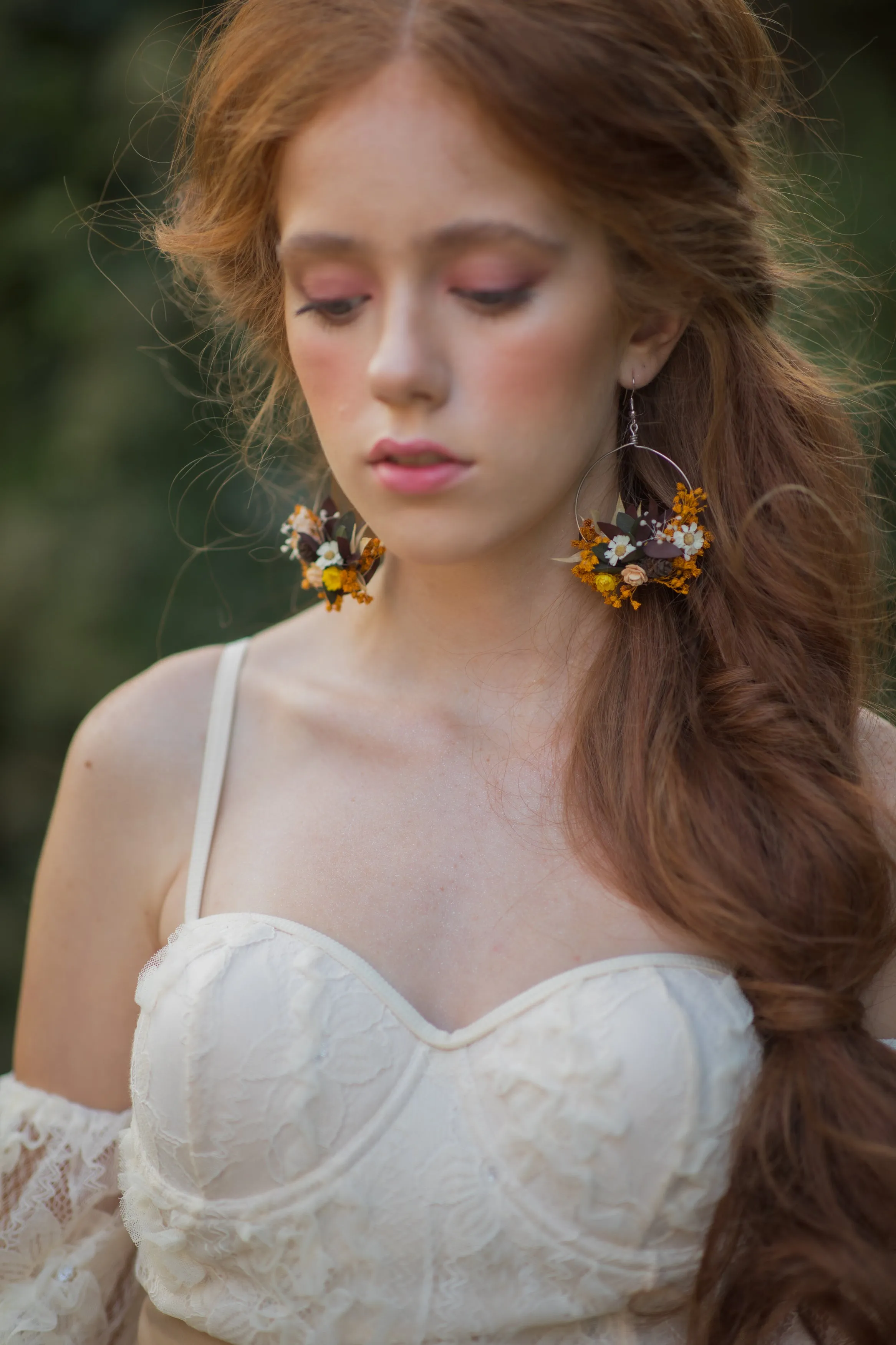 Autumn flower earrings