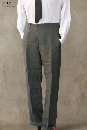 Belgian Linen Borough Pants - Officer Olive - 30, 32, 34, 36, 38