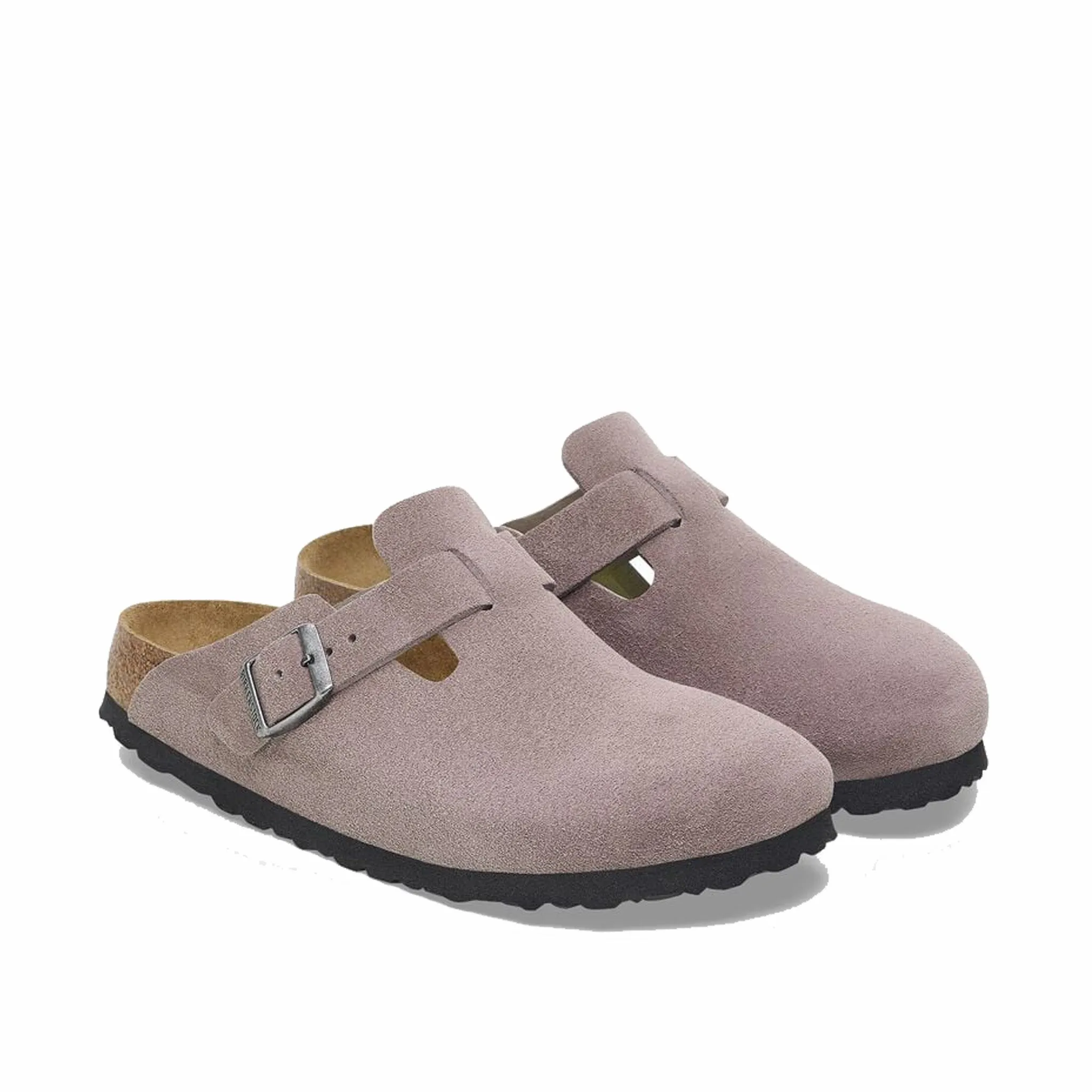 Birkenstock Women's Boston Soft Footbed Suede Leather - Regular (Faded Purple)