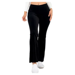 Black Velour Flared Leggings