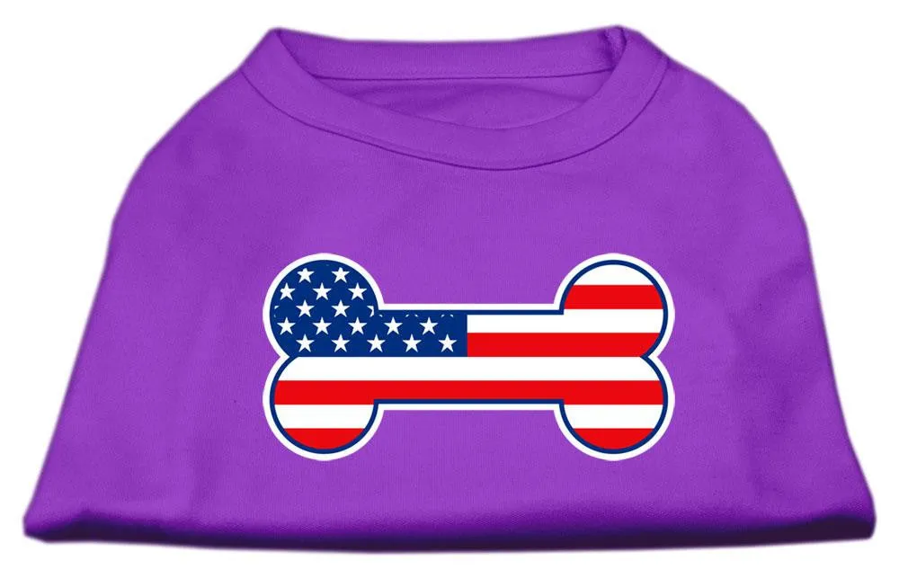 Bone Shaped American Flag Screen Print Shirts  Purple XL (16)