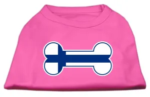 Bone Shaped Finland Flag Screen Print Shirts Bright Pink S (10)