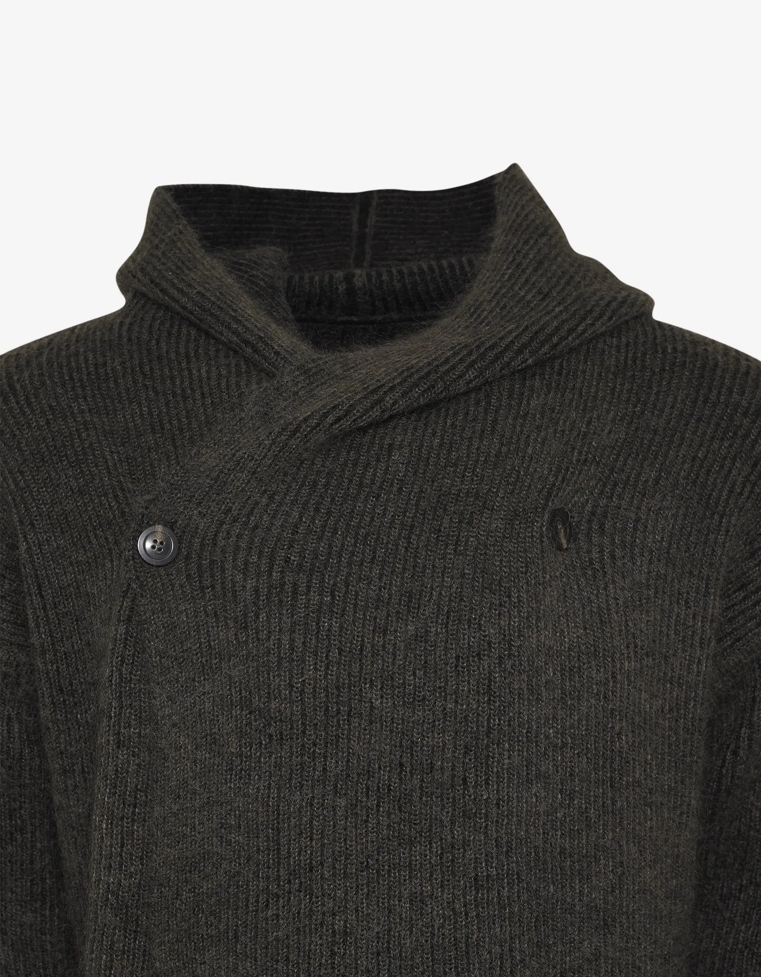 Brown Fisherman Hooded Cardigan