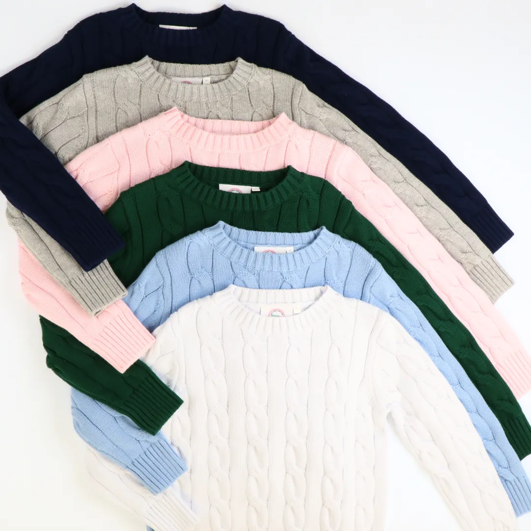 Cable Knit Sweater - Light Blue (Unisex)