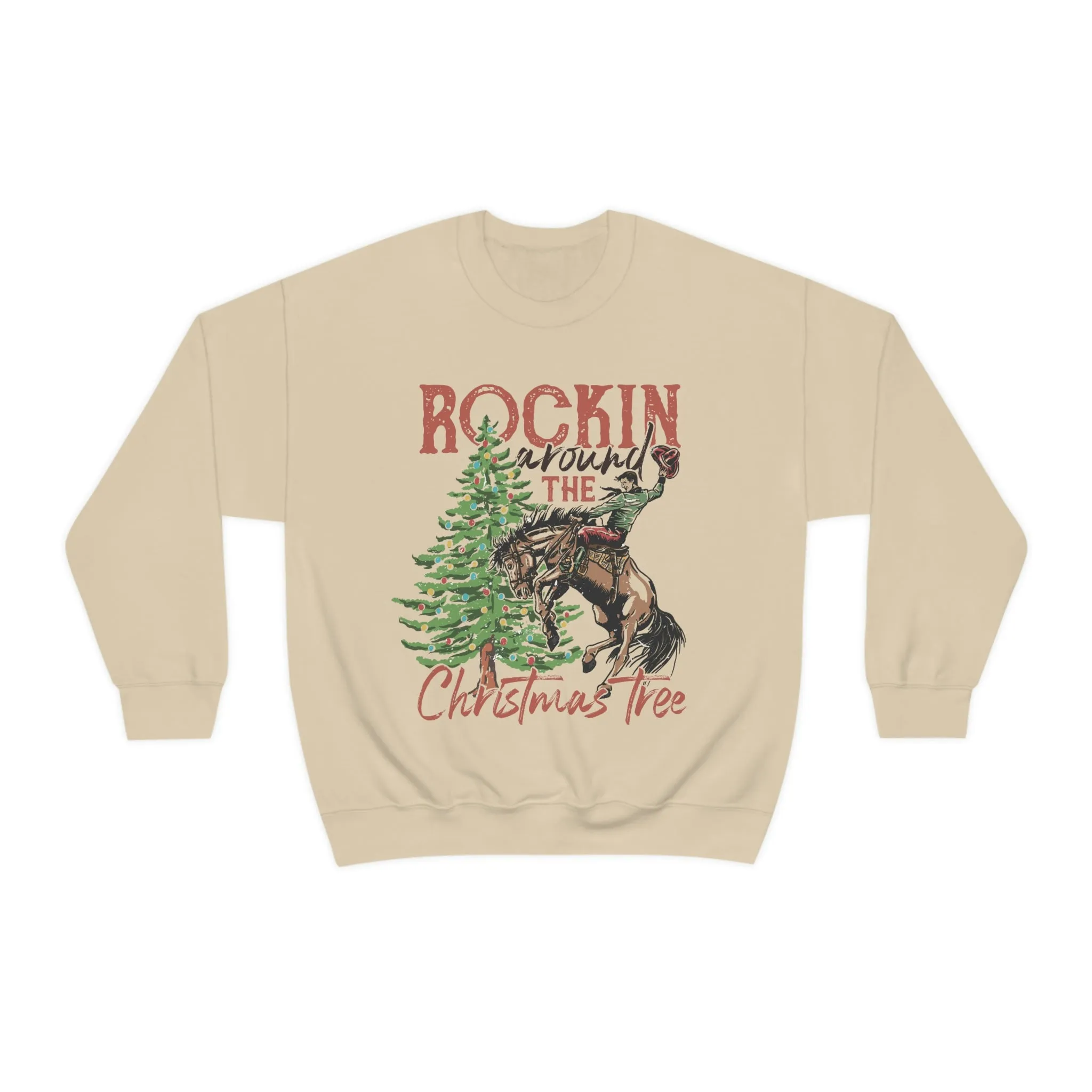 Country Christmas Rockin' around the Christmas Tree Women's Unisex Heavy Blend Crewneck Sweatshirt