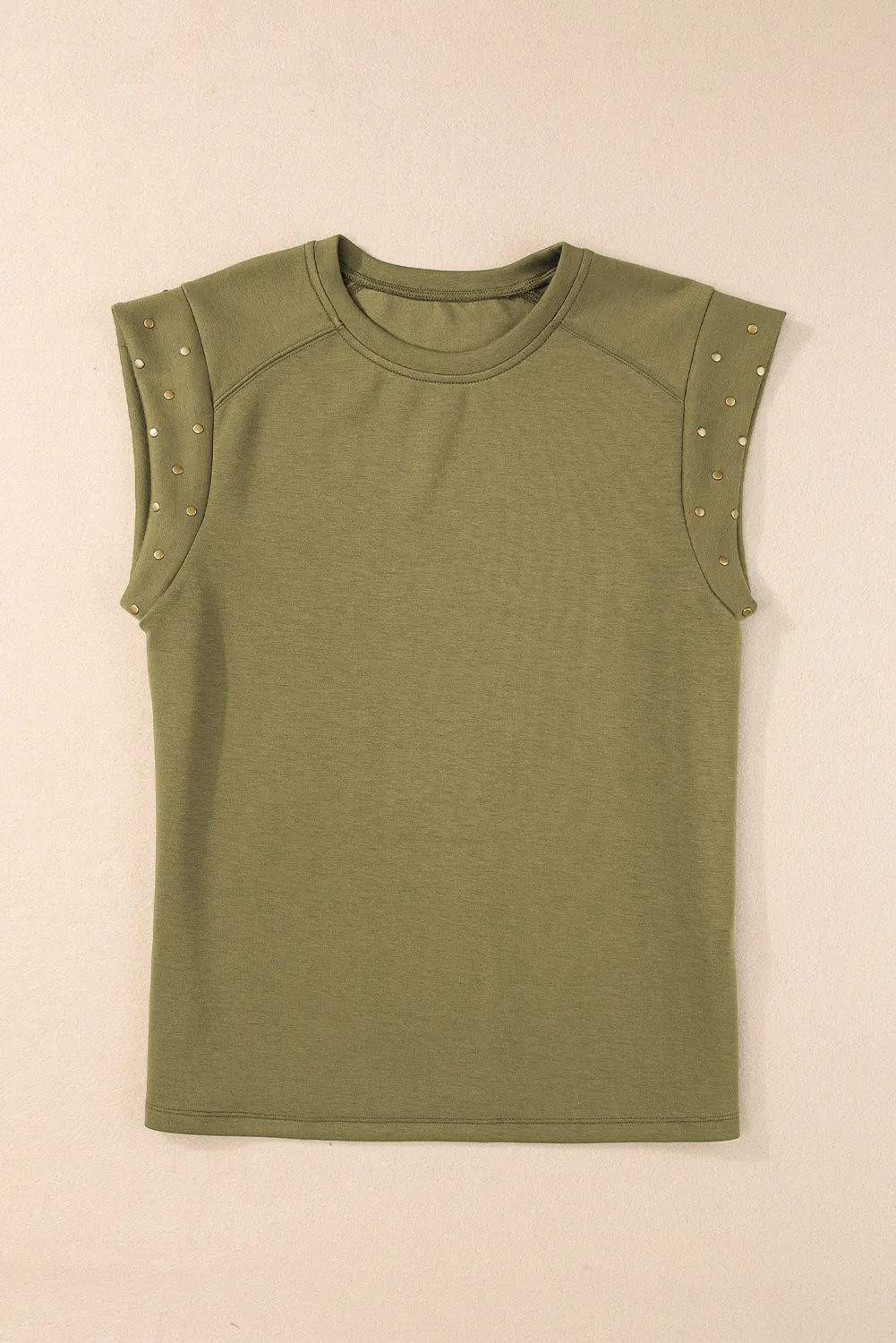 Dark Grey Casual Studded Round Neck T Shirt