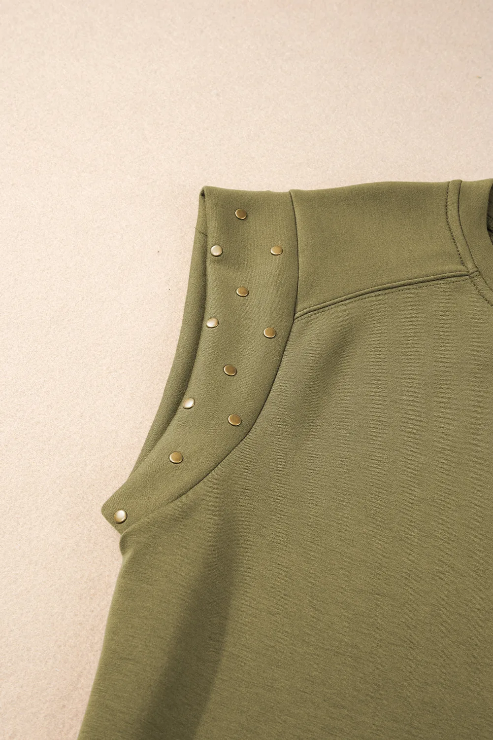 Dark Grey Casual Studded Round Neck T Shirt