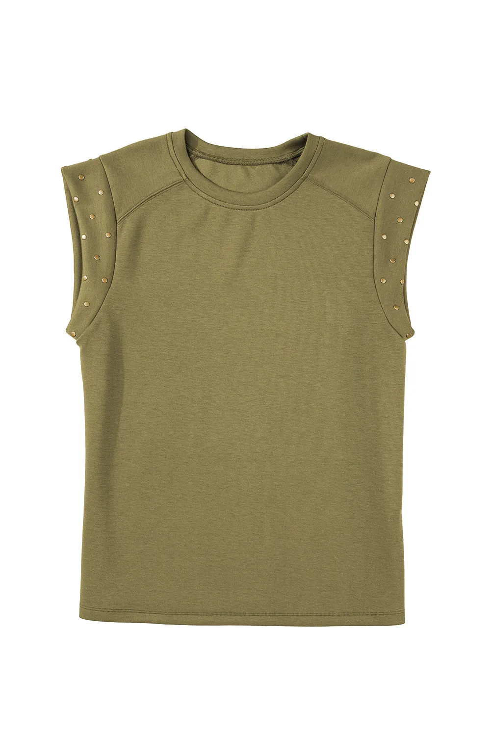 Dark Grey Casual Studded Round Neck T Shirt