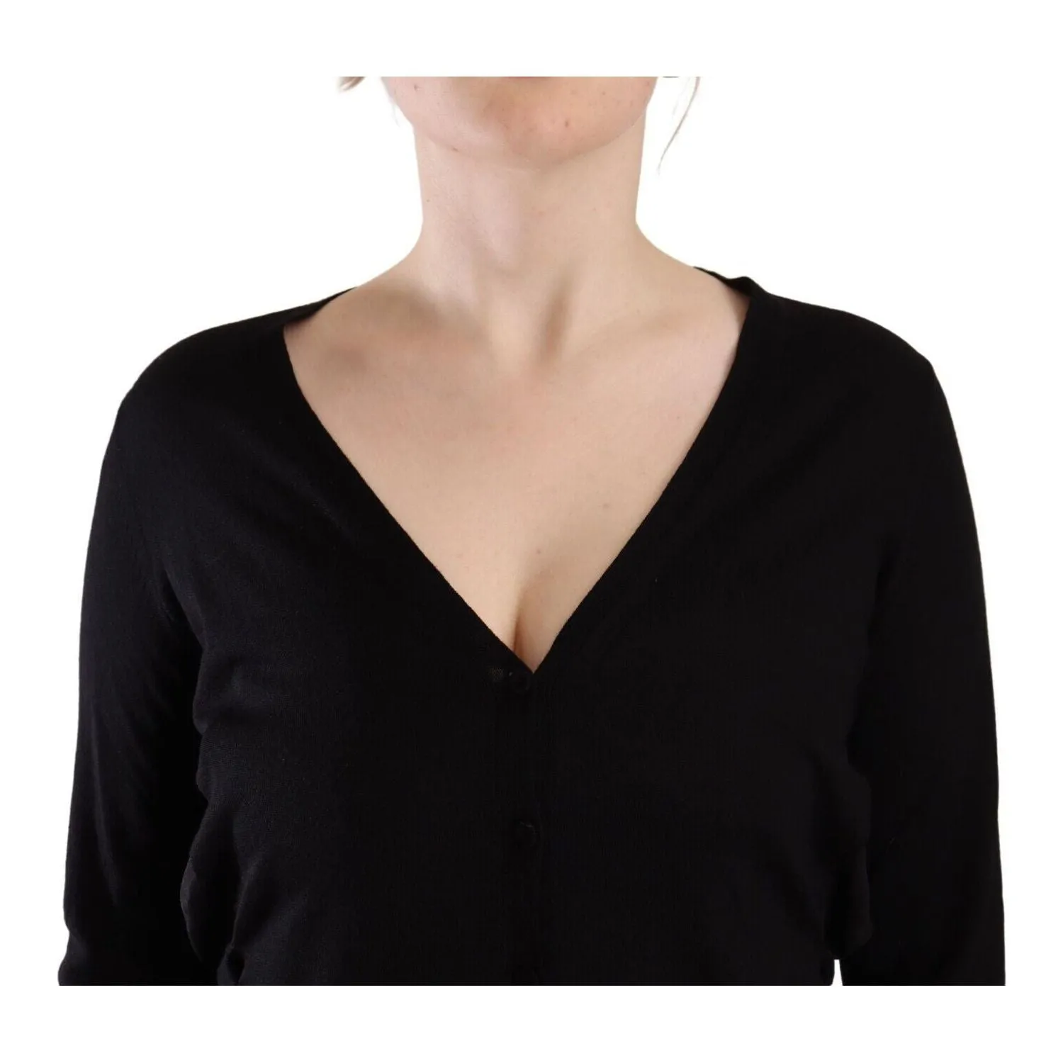 Dolce & Gabbana Elegant Black V-Neck Wool Pullover