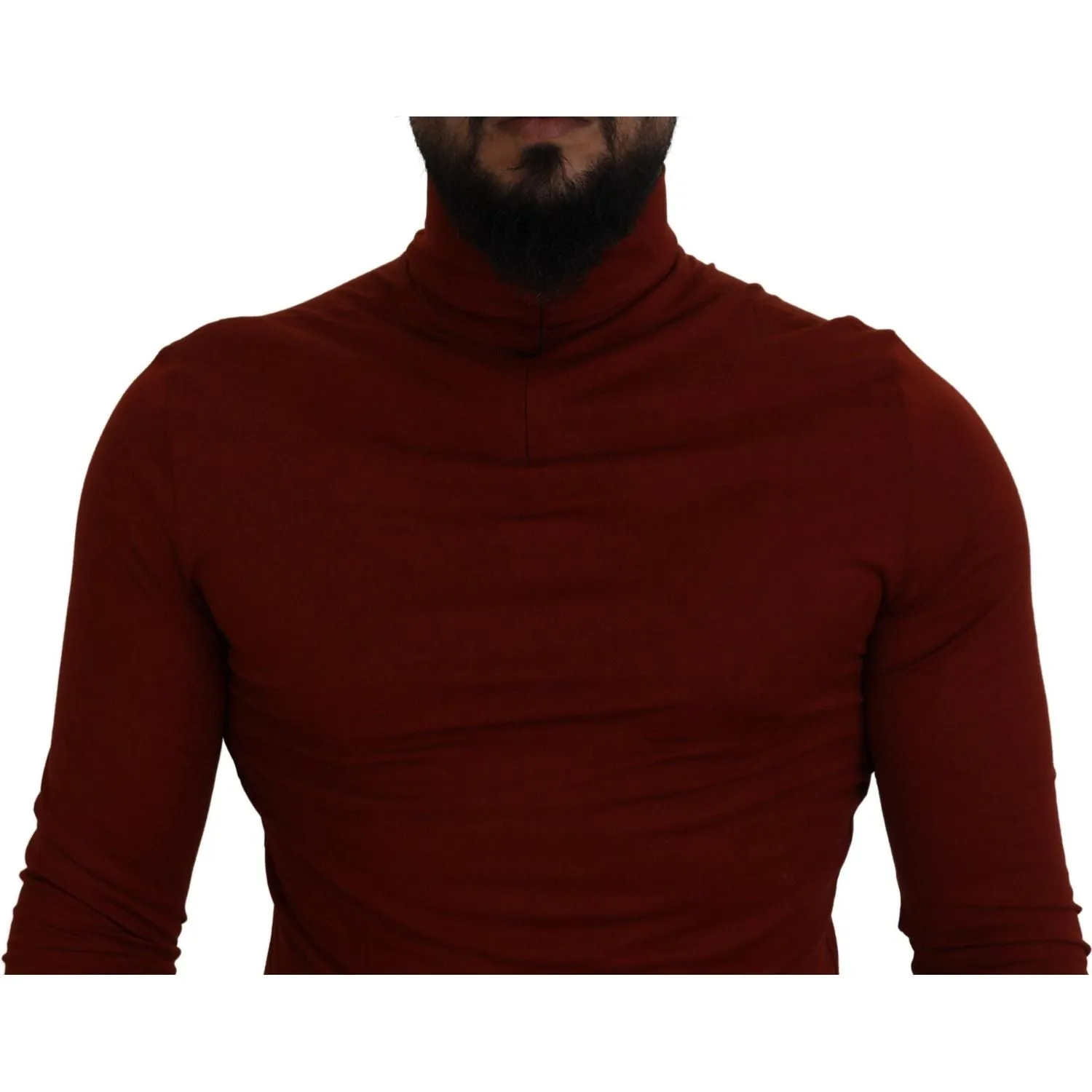 Dolce & Gabbana Elegant Maroon Collar Zip Sweater