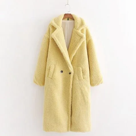 Pre Order:  Large Lapel Plush Winter Coat