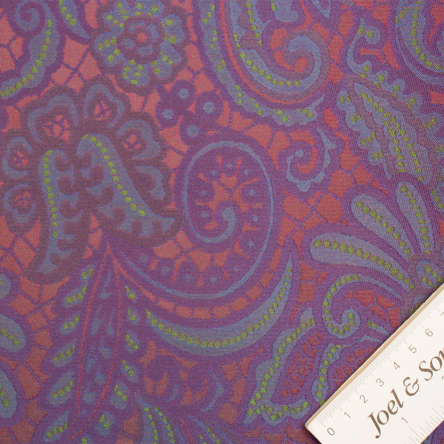 Purple Patterned Jacquard Shantung