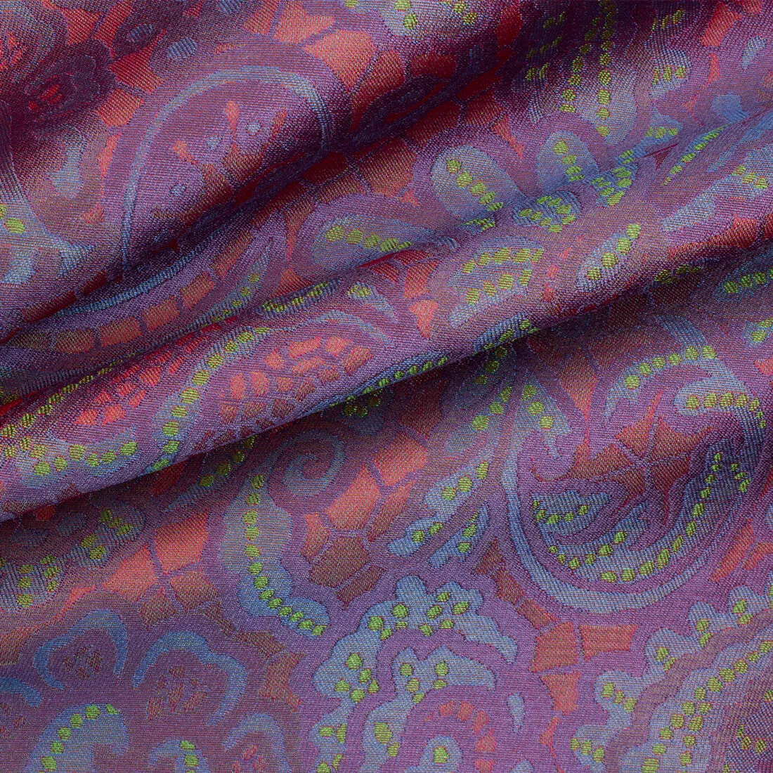 Purple Patterned Jacquard Shantung