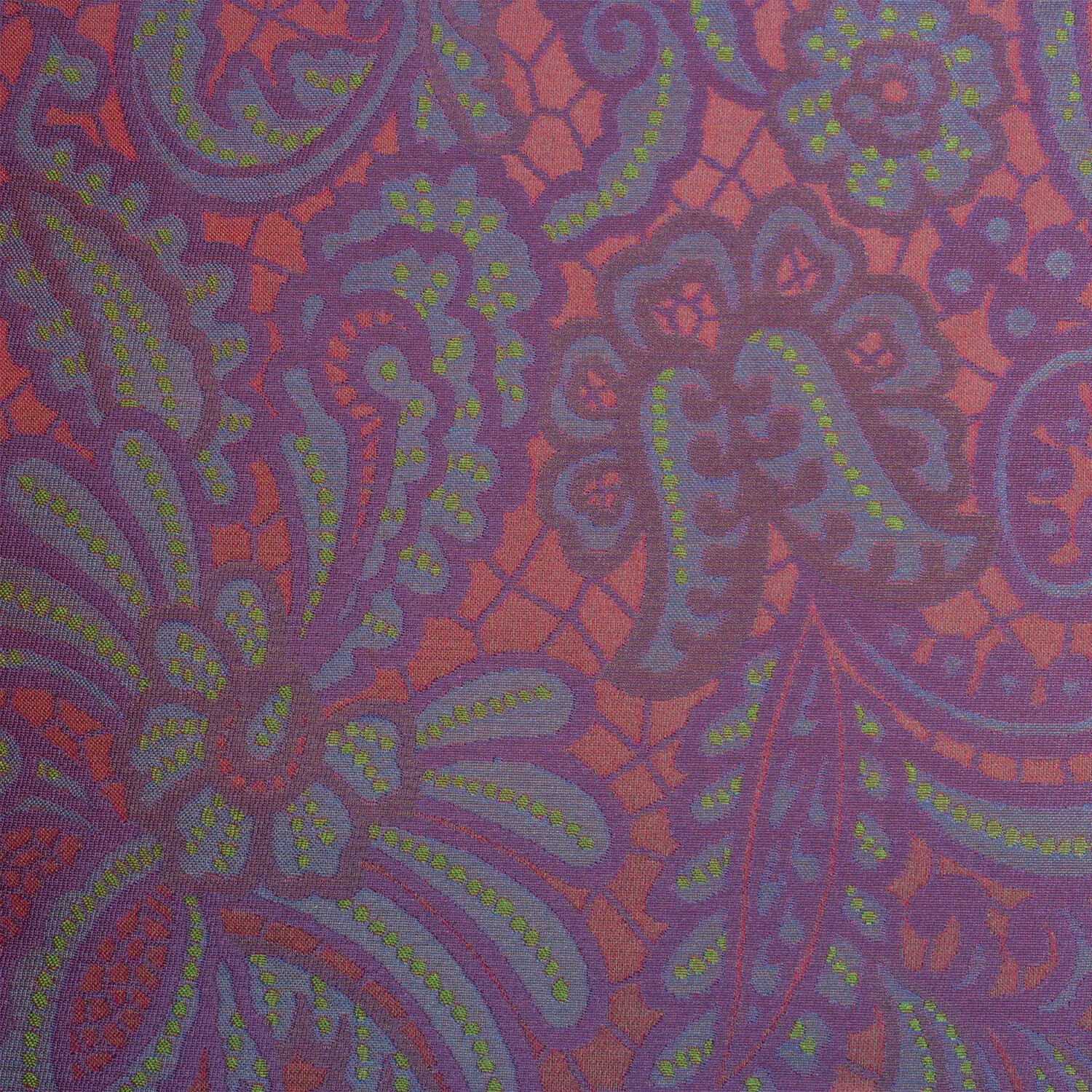 Purple Patterned Jacquard Shantung