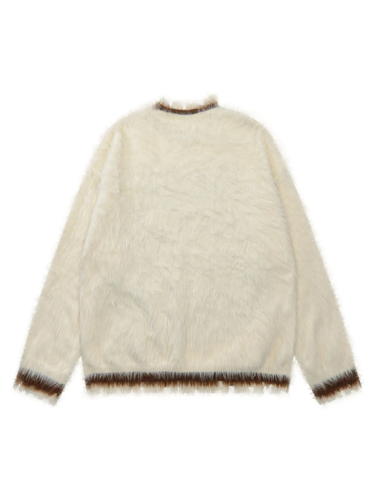 Thesupermade Retro Letter Fluffy Sweater