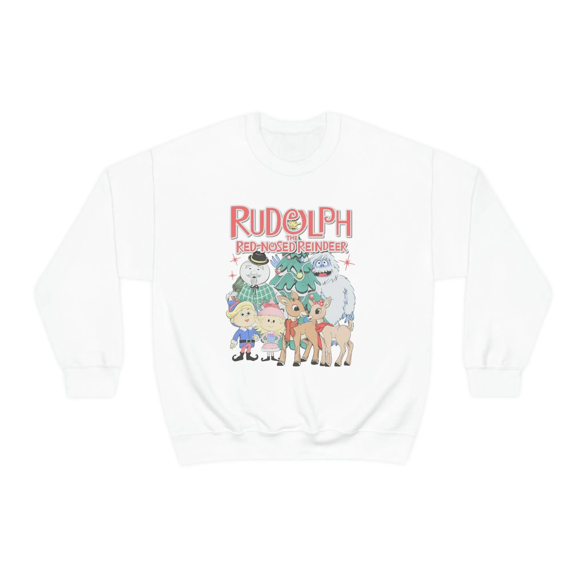 Throwback Rudolph Christmas Shirt Womens Unisex Heavy Blend Crewneck Sweatshirt