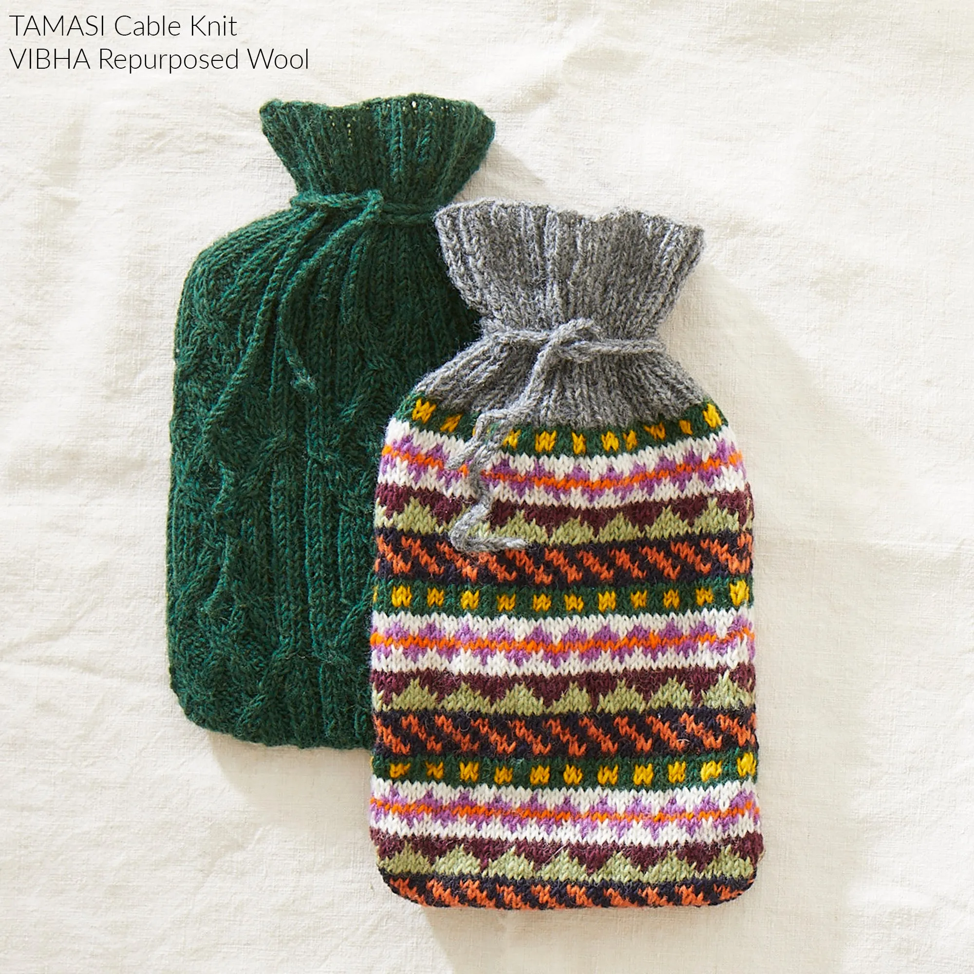 VIBHA Eco Waste Wool Knit Hot Water Bottle Cover