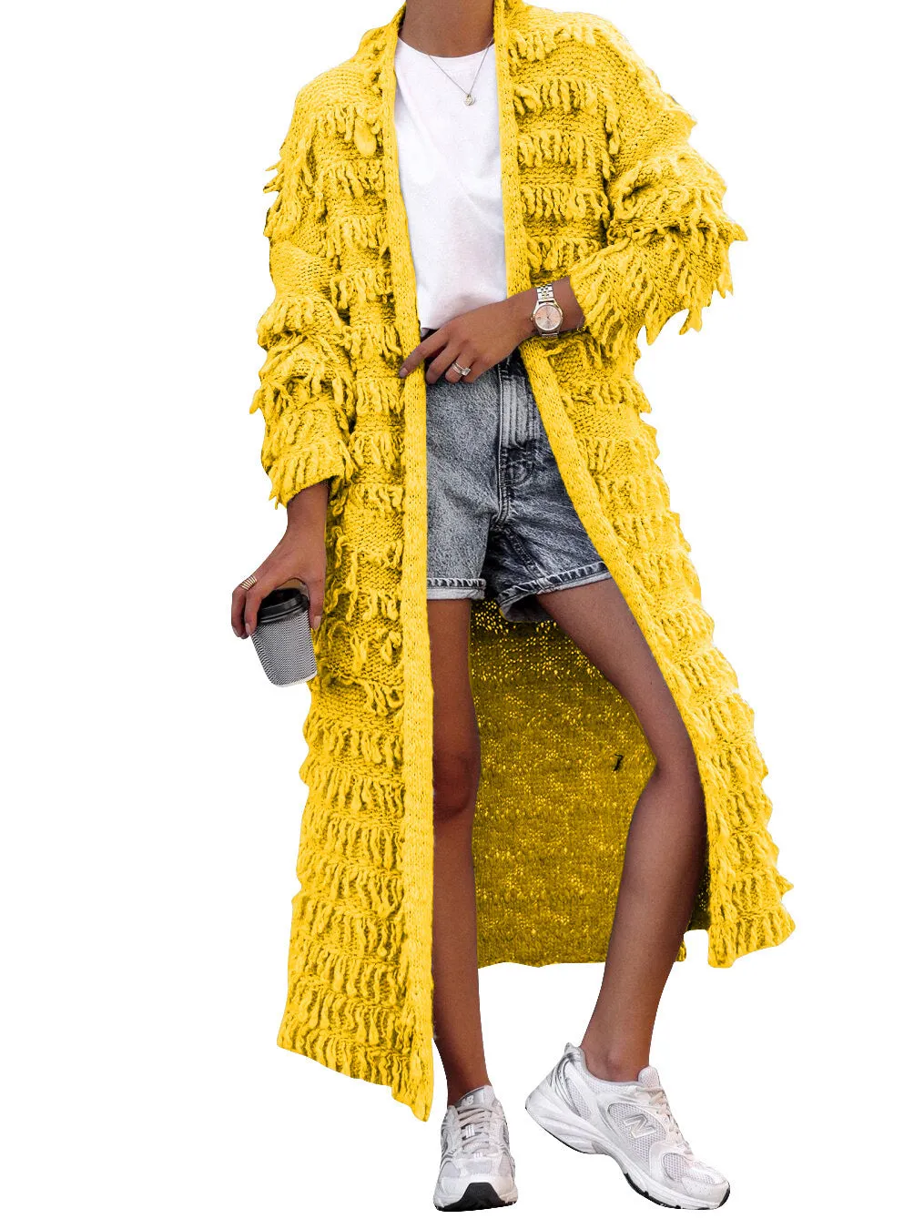 Women's Clothing Tassel Knitted Coat