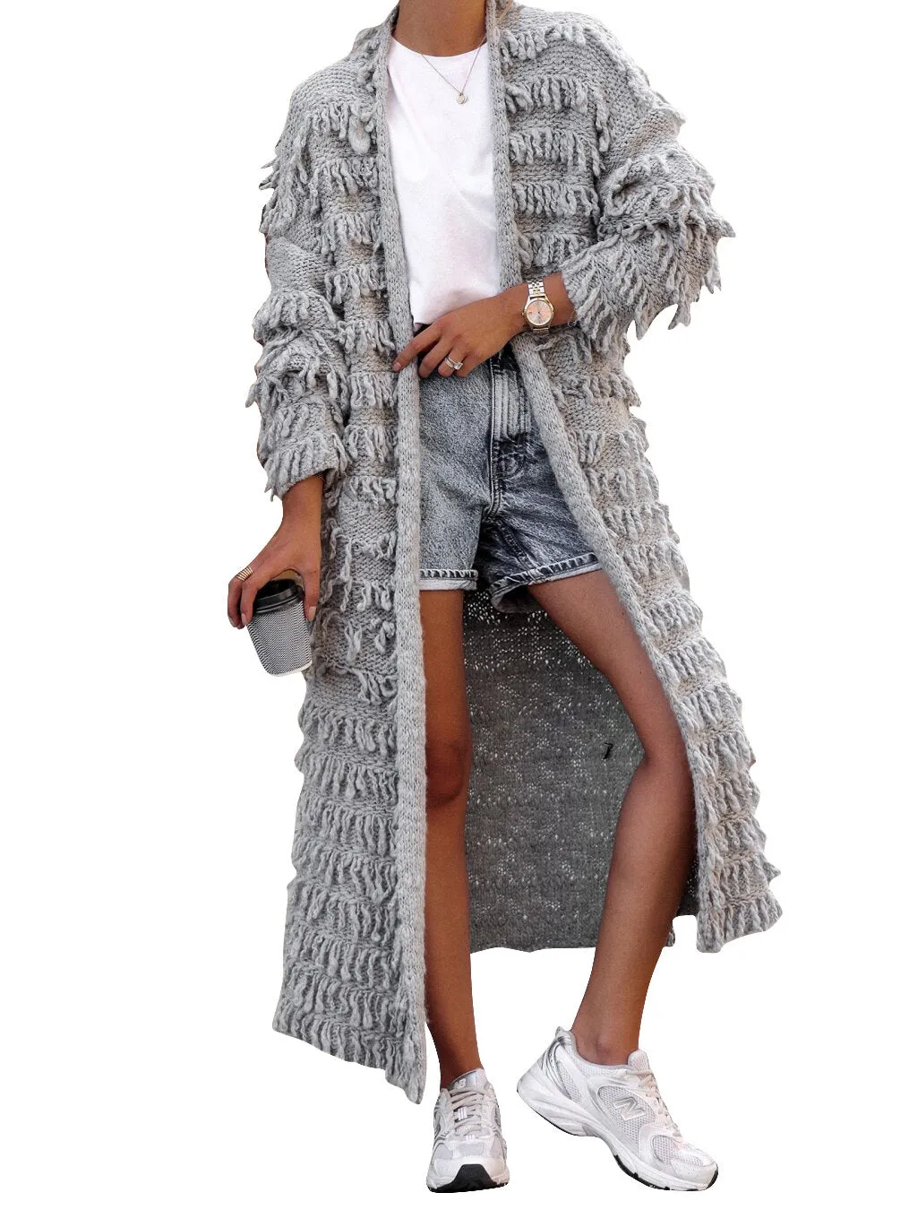 Women's Clothing Tassel Knitted Coat