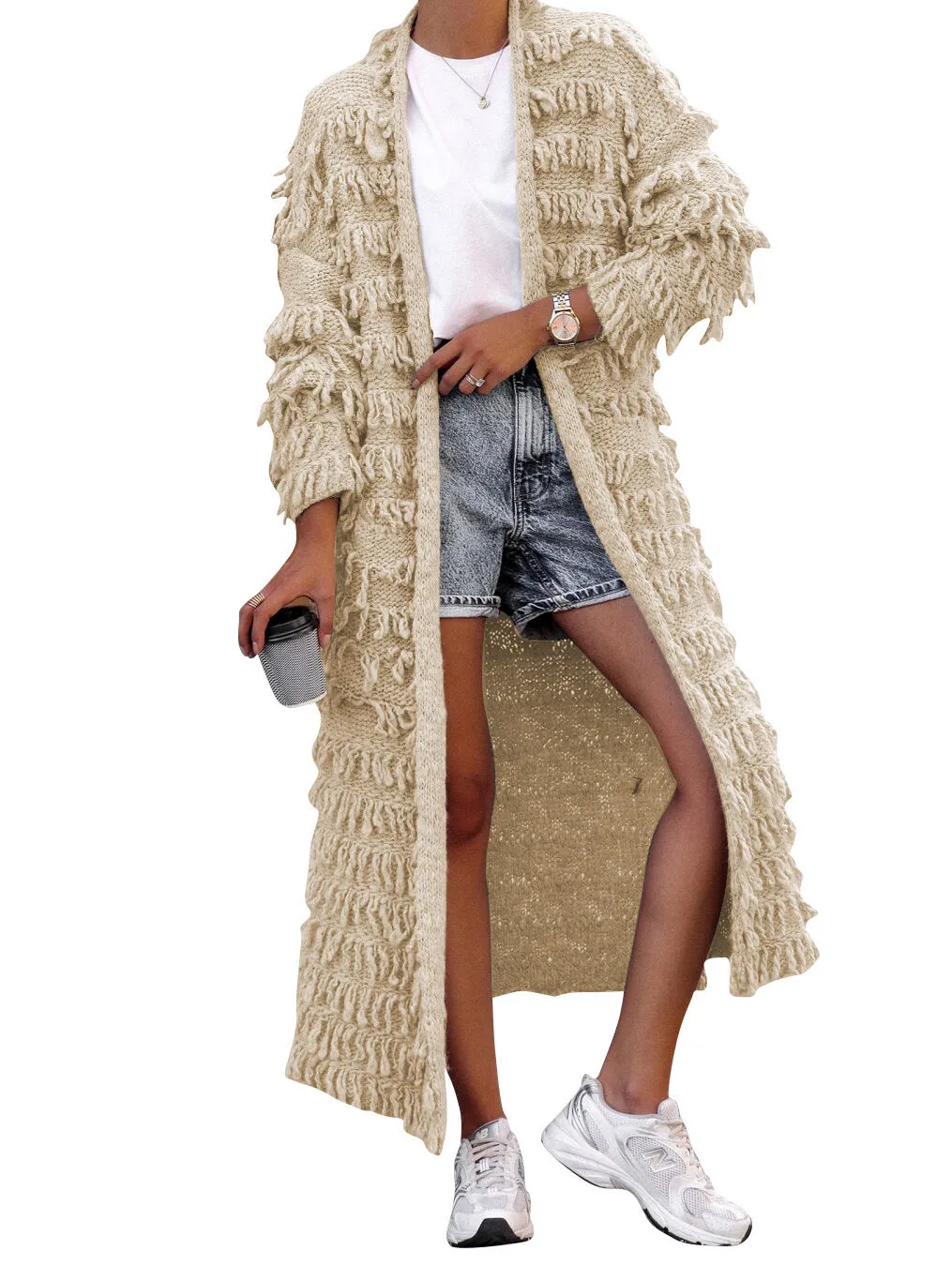 Women's Clothing Tassel Knitted Coat